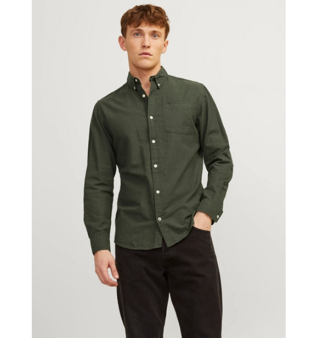 JACK & JONES pánska ležérna Slim Fit košeľa zelená JACK & JONES pánska ležérna Slim Fit košeľa zelená
