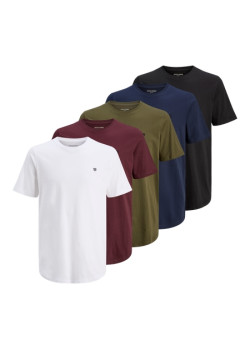 JACK & JONES basic tričko 5-balenie mix