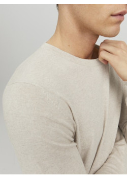 JACK & JONES sveter s okrúhlym výstrihom béžový