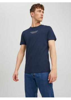 JACK & JONES pánske logo tričko modré