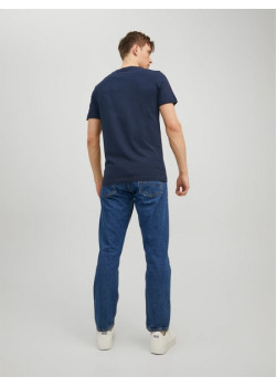 JACK & JONES pánske logo tričko modré