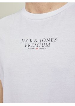 JACK & JONES pánske logo tričko Premium biele