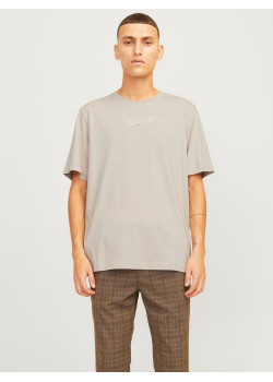 JACK & JONES pánske logo tričko béžové