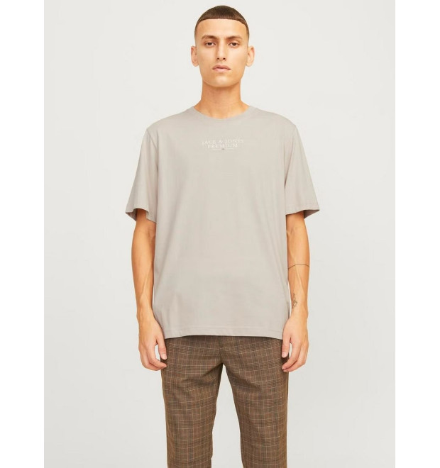 JACK & JONES pánske logo tričko béžové
