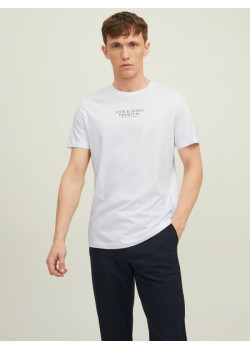 JACK & JONES pánske logo tričko  biele