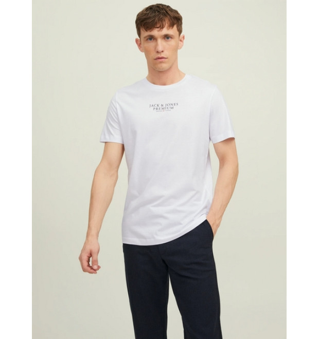 JACK & JONES pánske logo tričko  biele
