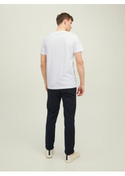 JACK & JONES pánske logo tričko  biele