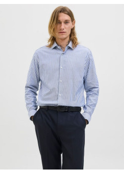 JACK & JONES košeľa Slim Fit s pásikmi modrá