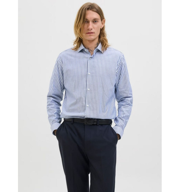 JACK & JONES košeľa Slim Fit s pásikmi modrá