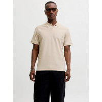 JACK & JONES polo tričko hnedé s výšivkou