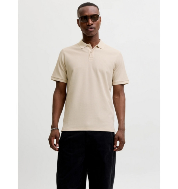 JACK & JONES polo tričko hnedé s výšivkou