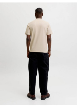 JACK & JONES polo tričko hnedé s výšivkou