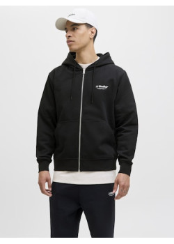 JACK & JONES mikina s kapucňou so zipsom čierna