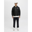 JACK & JONES mikina s kapucňou so zipsom čierna JACK & JONES mikina s kapucňou so zipsom čierna