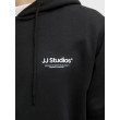 JACK & JONES mikina s kapucňou so zipsom čierna JACK & JONES mikina s kapucňou so zipsom čierna