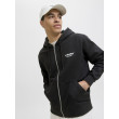 JACK & JONES mikina s kapucňou so zipsom čierna JACK & JONES mikina s kapucňou so zipsom čierna