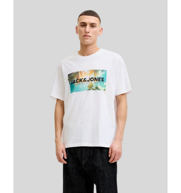 Jack & Jones INDIANA tričko s potlačou biele