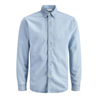 JACK & JONES pánska košeľa slim fit svetlá s dlhými rukávmi denim
