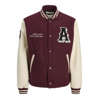 JACK & JONES pánska bejzbalová bunda krátka bordová JACK & JONES pánska bejzbalová bunda krátka bordová