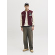 JACK & JONES pánska bejzbalová bunda krátka bordová JACK & JONES pánska bejzbalová bunda krátka bordová