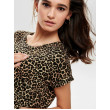 ONLY Moster dámske tričko s leopardím vzorom hnedé ONLY Moster dámske tričko s leopardím vzorom hnedé