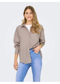 Only ZAZIMA oversize košeľa hnedá