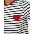 ONLY HEART pásikavé tričko so srdiečkom biele