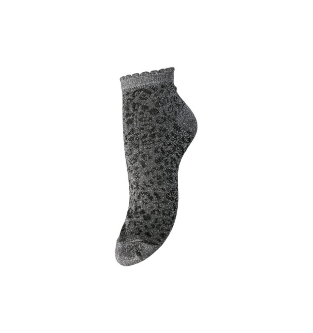 Pieces SEBBY ponožky s leopardím vzorom sivé Pieces SEBBY ponožky s leopardím vzorom sivé