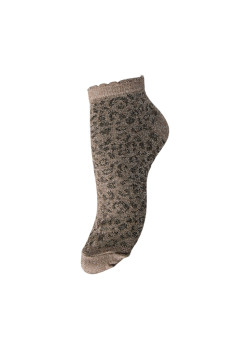 Pieces SEBBY ponožky s leopardím vzorom hnedé