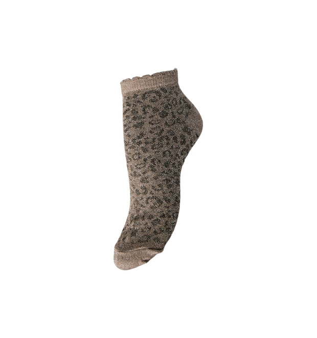 Pieces SEBBY ponožky s leopardím vzorom hnedé Pieces SEBBY ponožky s leopardím vzorom hnedé