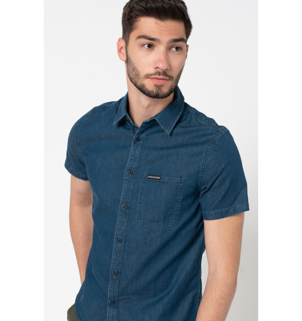 Calvin Klein pánska košeľa s krátkym rukávom Denim modrá Calvin Klein pánska košeľa s krátkym rukávom Denim modrá