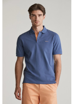 Gant pánske polotričko Contrast Pique modré