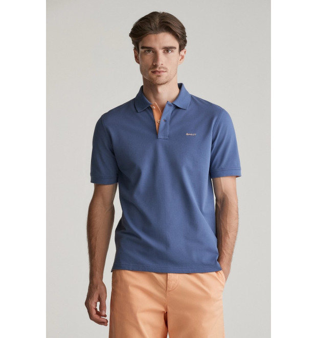 Gant pánske polotričko Contrast Pique modré Gant pánske polotričko Contrast Pique modré