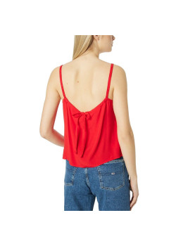 Tommy Jeans dámsky Cami top essential červený