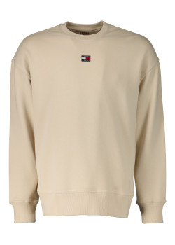 Tommy Jeans pánska mikina bez kapucne béžová