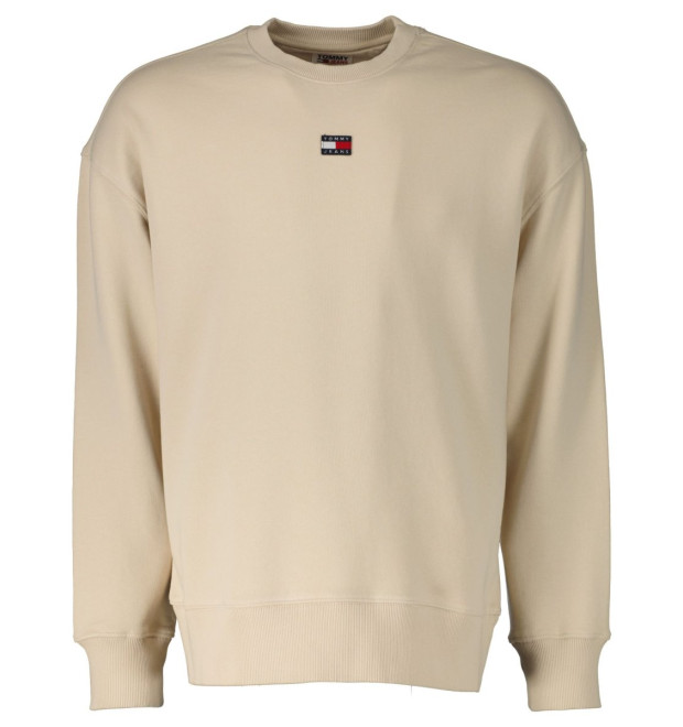 Tommy Jeans pánska mikina bez kapucne béžová Tommy Jeans pánska mikina bez kapucne béžová