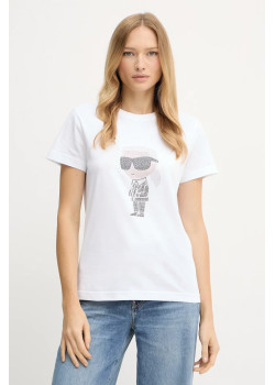 Karl Lagerfeld tričko Ikonik 2.0 s aplikáciou biele