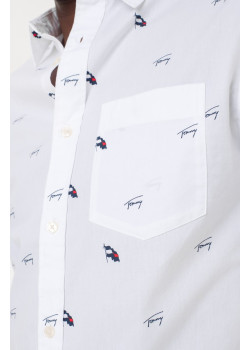 Tommy Hilfiger pánska košeľa s potlačou biela