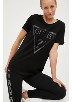 GUESS dámske tričko s veľkým predným logom čierne