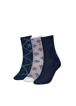 Tommy Hilfiger ponožky Monogram 3 pack modré