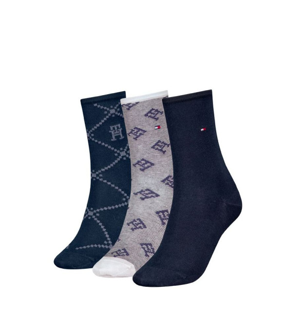 Tommy Hilfiger ponožky Monogram 3 pack modré Tommy Hilfiger ponožky Monogram 3 pack modré