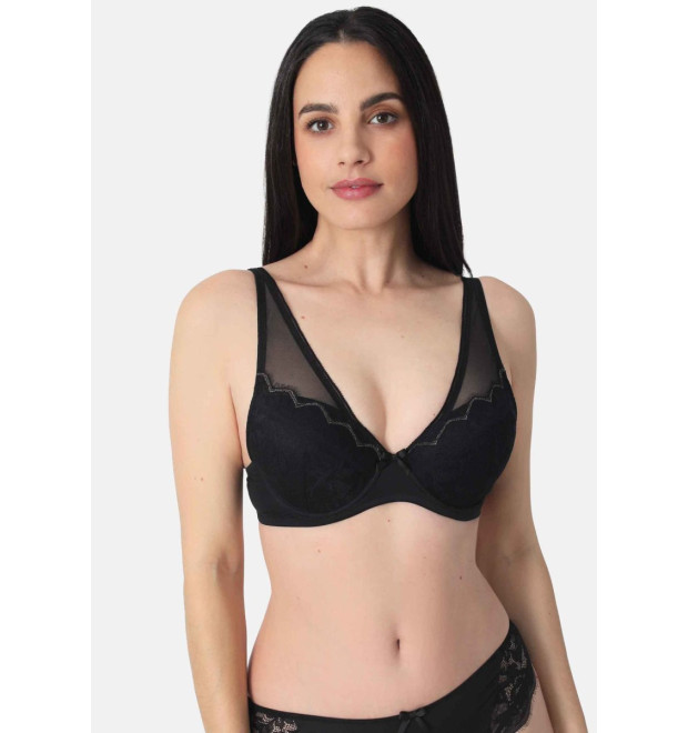 Sassa Eyelash Lace dámska vystužená podprsenka čierna Sassa Eyelash Lace dámska vystužená podprsenka čierna
