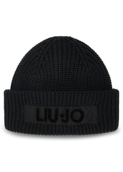 Liu Jo zimná čiapka s výrazným logom čierna