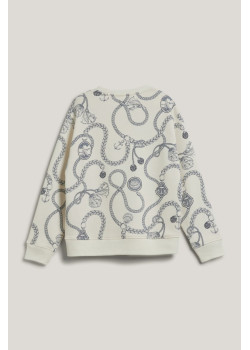 GANT dámska mikina Sailing Print C-Neck krémová