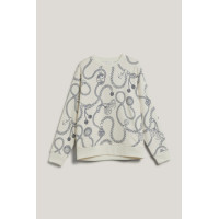 GANT dámska mikina Sailing Print C-Neck krémová