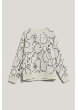 GANT dámska mikina Sailing Print C-Neck krémová
