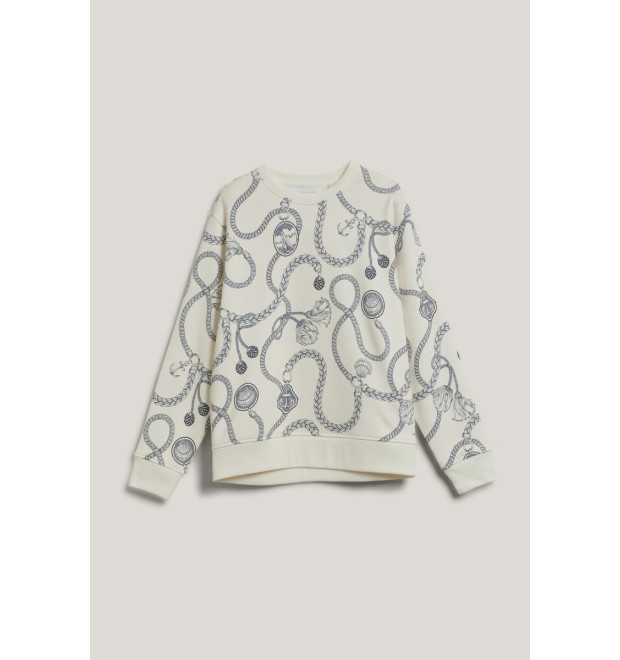 GANT dámska mikina Sailing Print C-Neck krémová