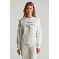GANT dámska mikina Graphic C-Neck biela
