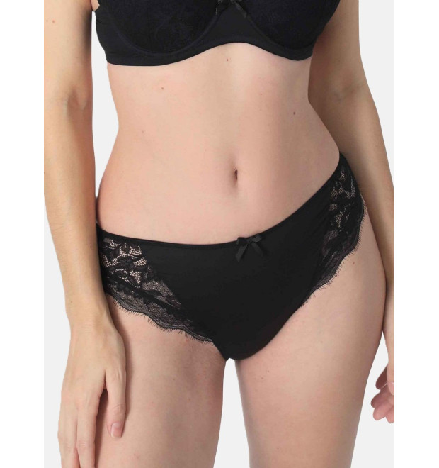 Sassa Eyelash Lace dámske čipkované nohavičky čierne
