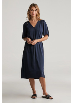 Gant športovo-elegantné midi šaty tmavomodré